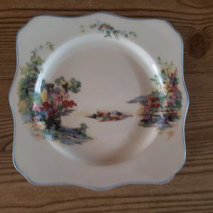 Vintage Myott Staffordshire England 8 1/4" Square Plate